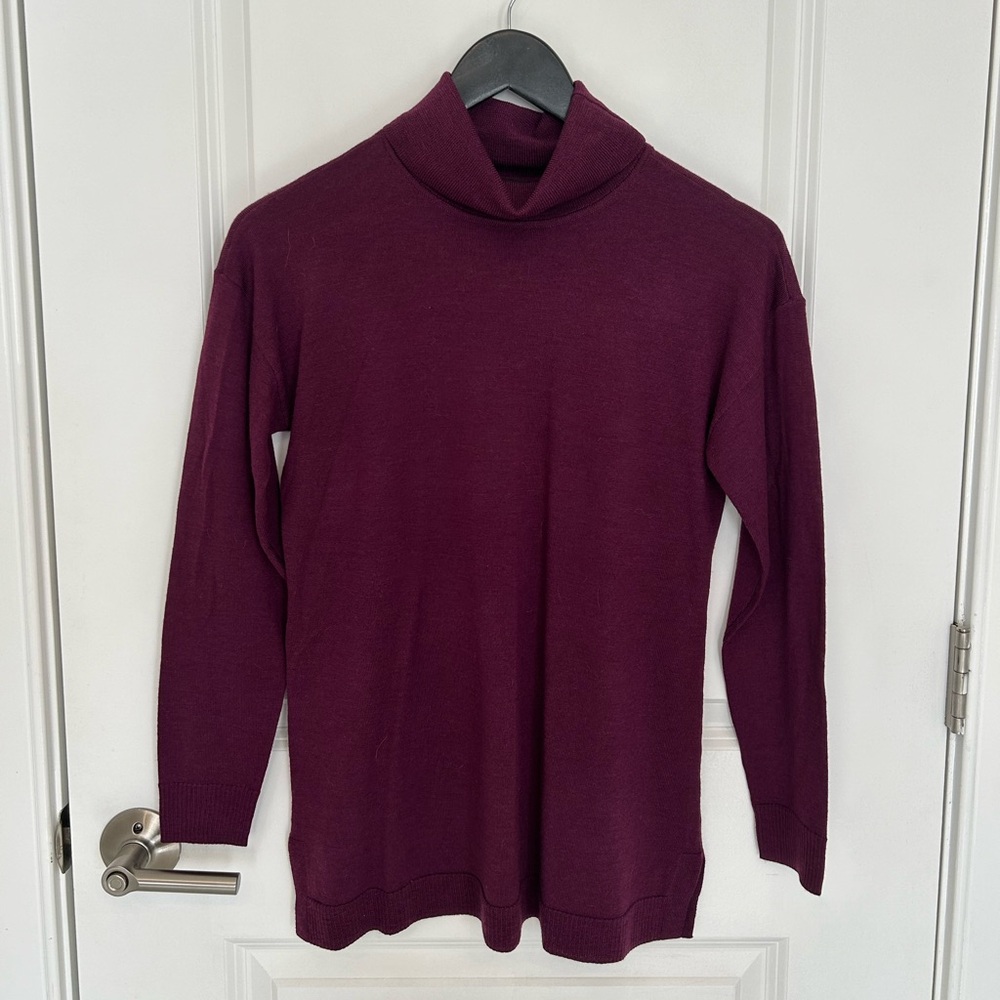Talbots 100% Merino Wool Purple Turtleneck Sweater
